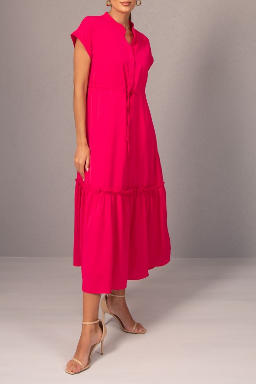 Midi dress with adjustable waist