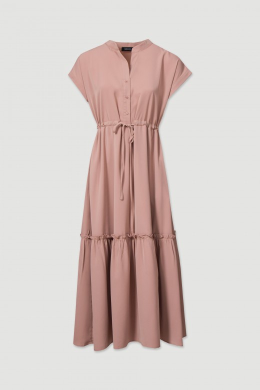 Midi dress with adjustable waist