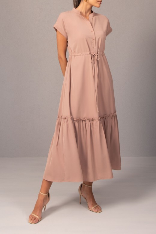 Midi dress with adjustable waist