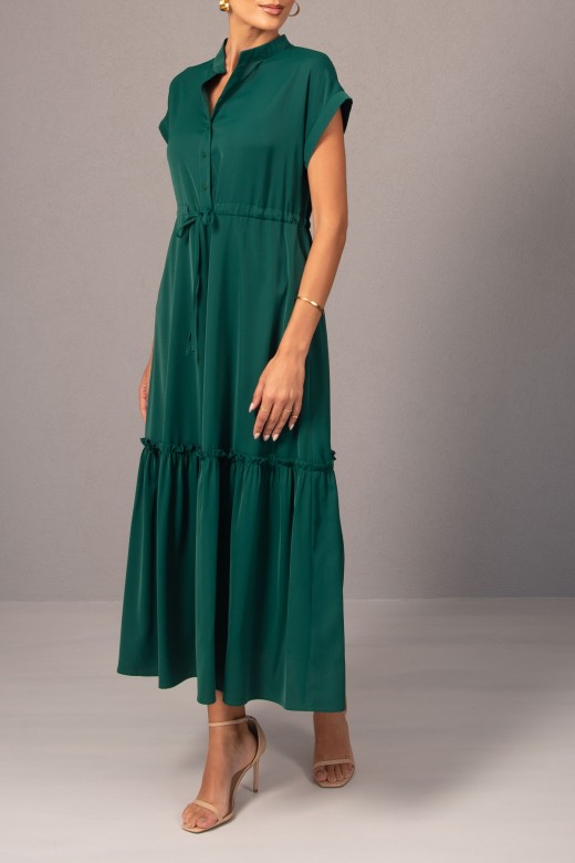 Midi dress with adjustable waist