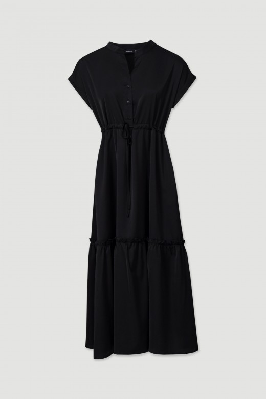 Midi dress with adjustable waist