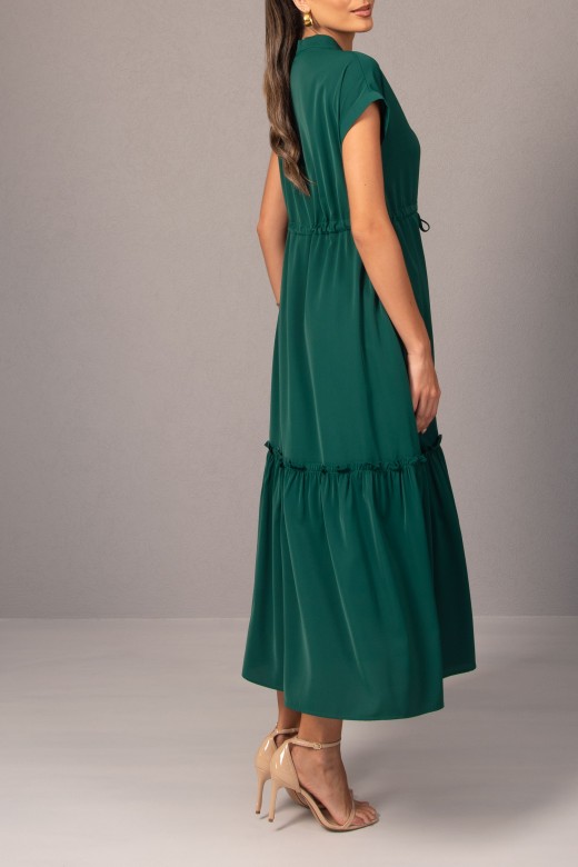 Midi dress with adjustable waist