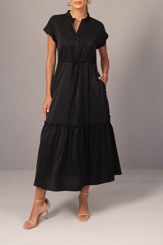 Midi dress with adjustable waist