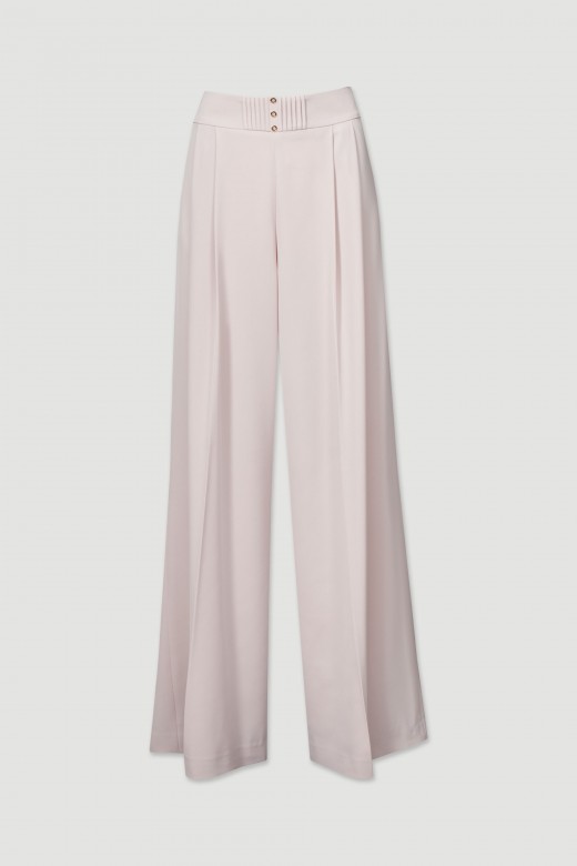 Wide-leg trousers with pleats at the front