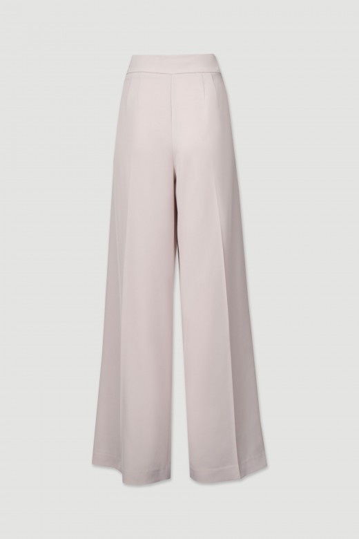 Wide-leg trousers with pleats at the front