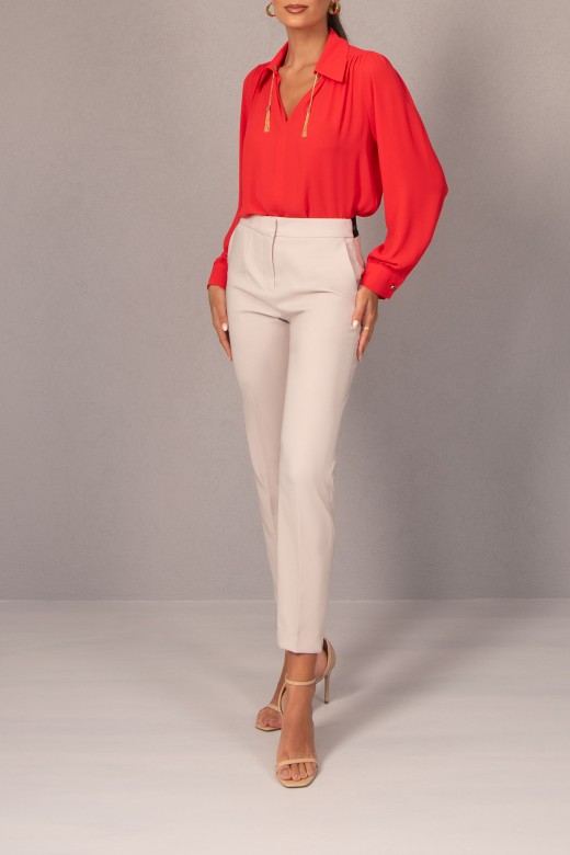 Classic trousers with elastic belt