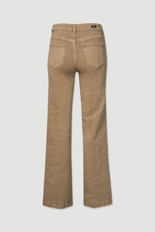 Straight jeans with cotton blend