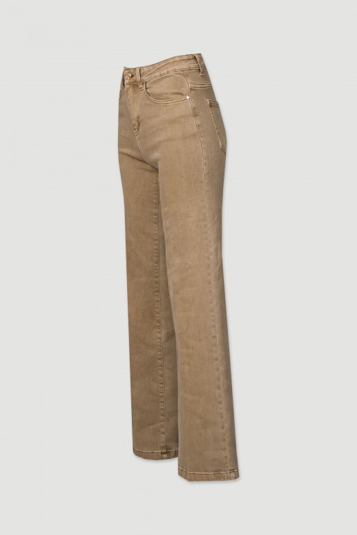 Straight jeans with cotton blend