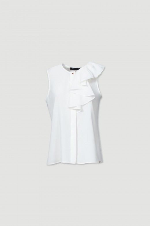 Top with ruffle fabric detail