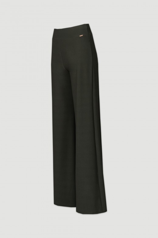 Knitted wide-leg trousers