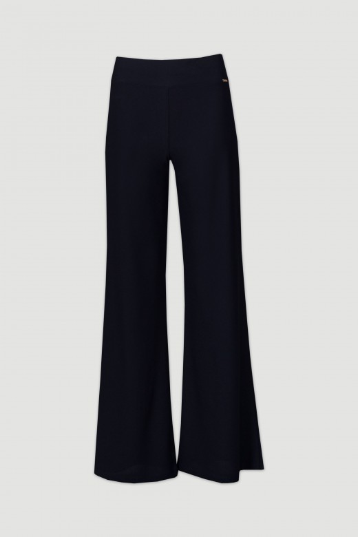 Knitted wide-leg trousers