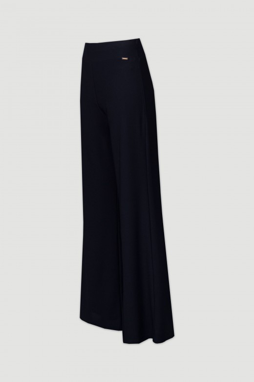 Knitted wide-leg trousers