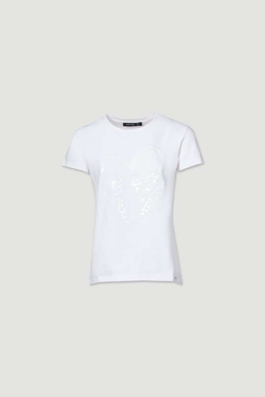 T-shirt com detalhe de lantejoulas