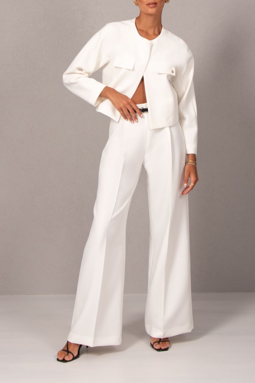 Wide-leg trousers with belt