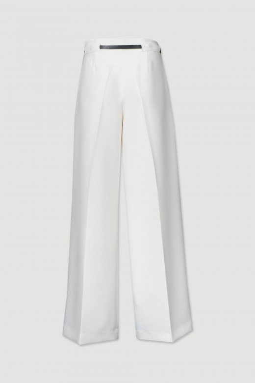 Wide-leg trousers with belt