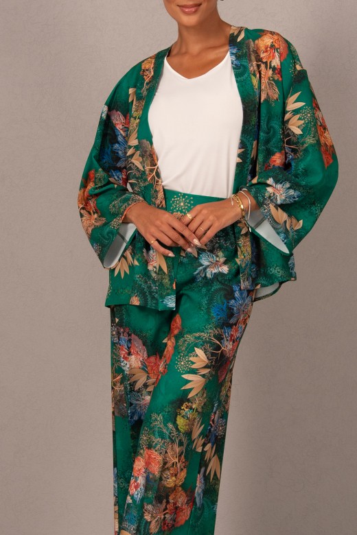 Casaco kimono estampado