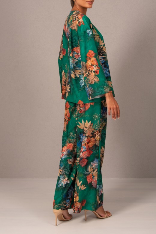 Printed wide-leg trousers