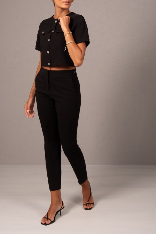 Classic trousers with elastic belt