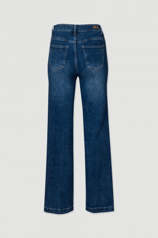 High-waisted straight jeans