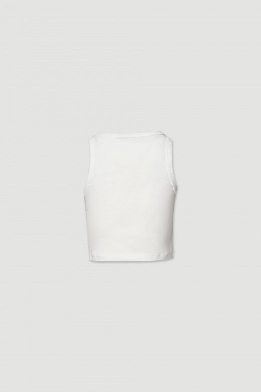 Cropped top in 100% cotton knit