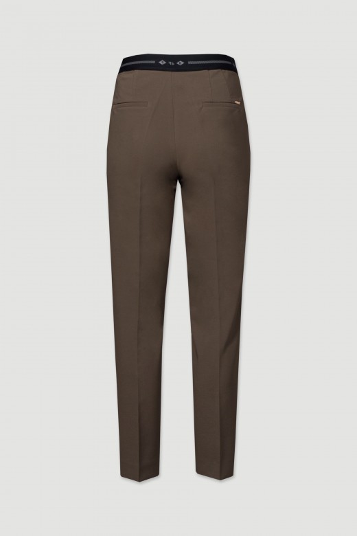 Classic trousers with elastic belt