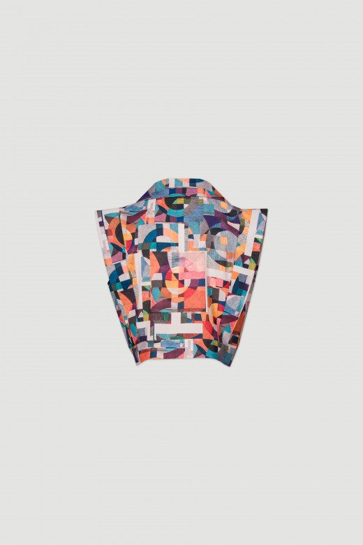 Geometric print vest