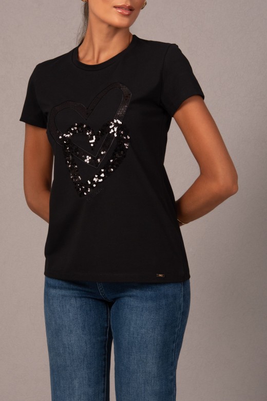 T-shirt avec dtail de paillettes