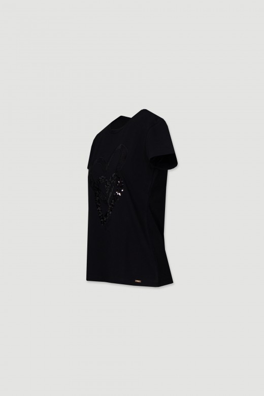 T-shirt avec dtail de paillettes