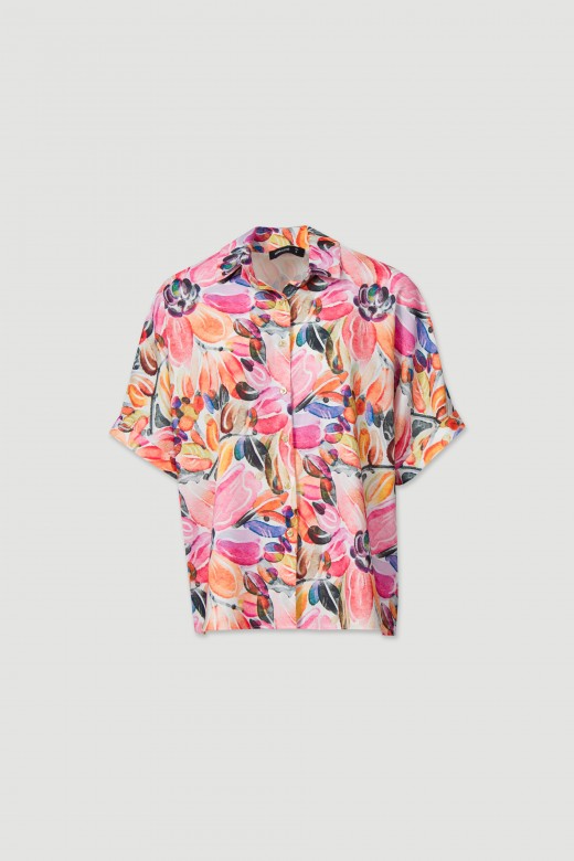 Blusa de manga corta estampada