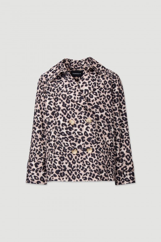 Short gabardine with animal print