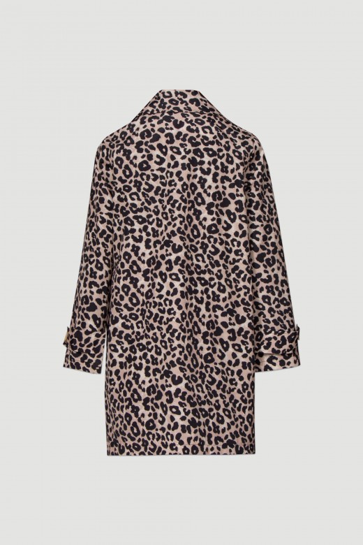 Long gabardine with animal print