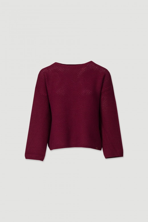 Pull en maille perfore