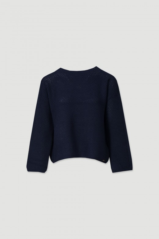 Pull en maille perfore