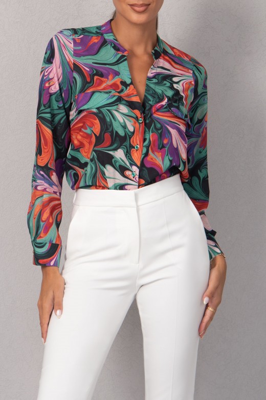 Printed v-neck blouse