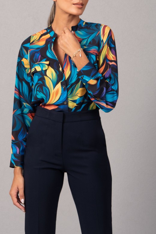 Printed v-neck blouse