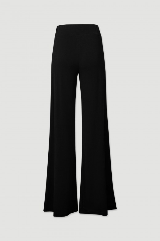 High-waisted knit palazzo pants