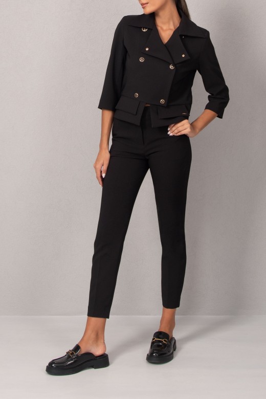 Short suit blazer with crossover design