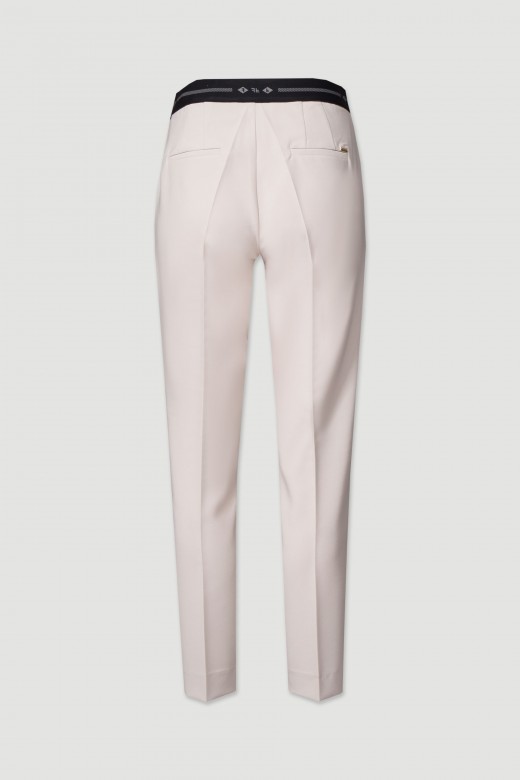 Classic trousers with elastic belt