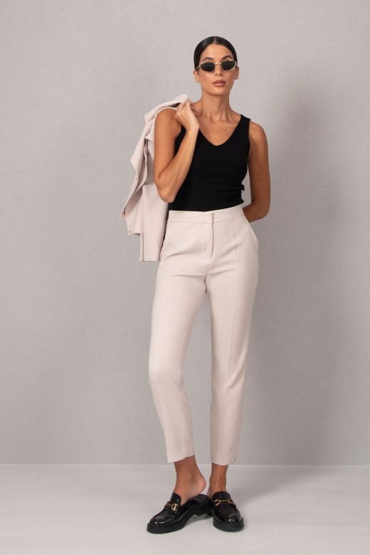 Classic trousers with elastic belt