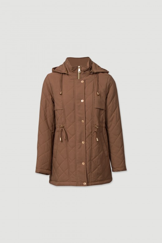 Parka acolchada con capucha desmontable