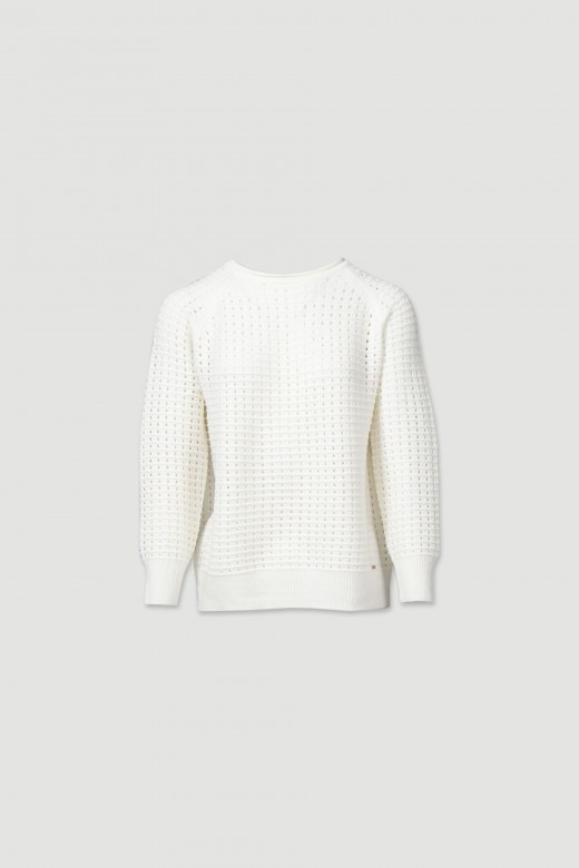 Perforated knit sweater