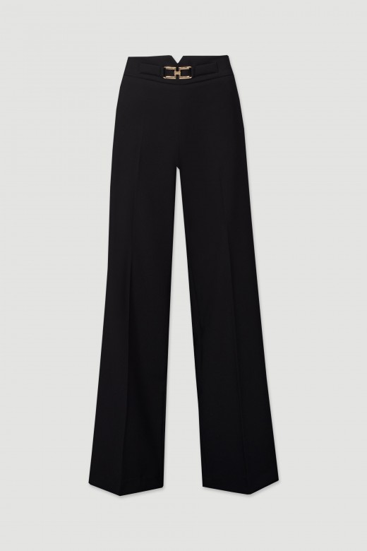 Wide-leg trousers with metal detail