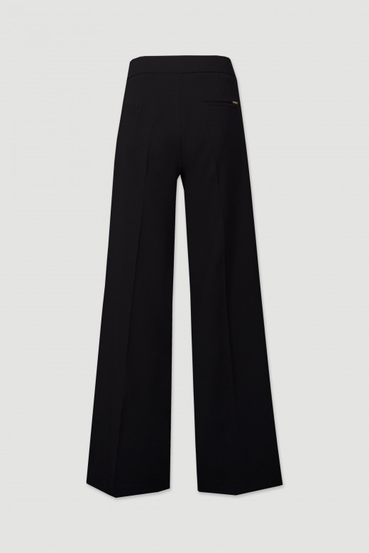 Wide-leg trousers with metal detail