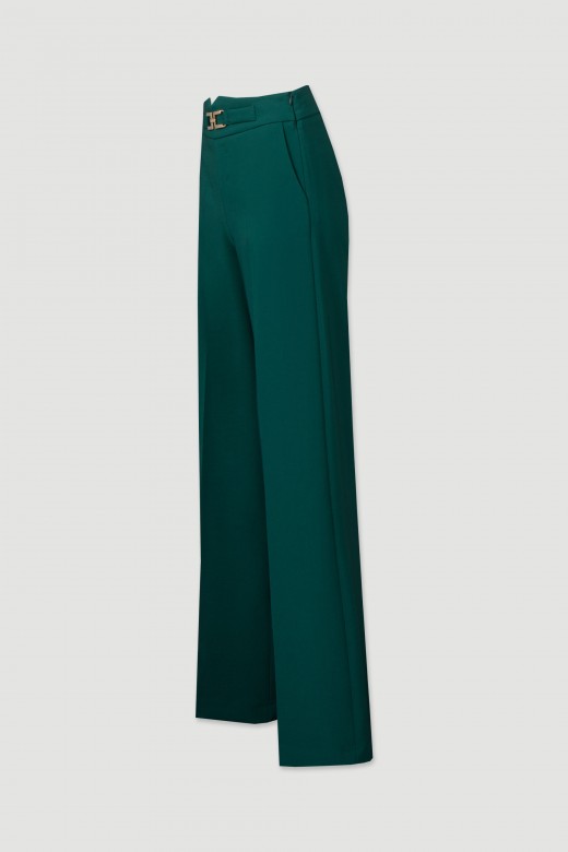 Wide-leg trousers with metal detail