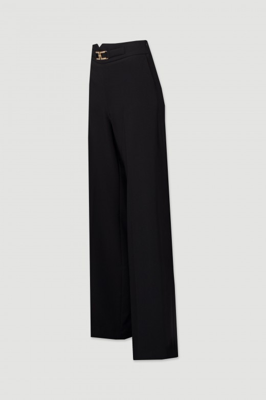 Wide-leg trousers with metal detail