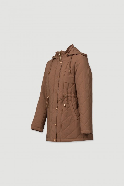 Parka acolchada con capucha desmontable