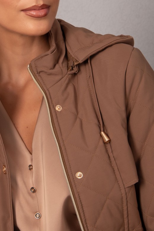 Parka acolchada con capucha desmontable