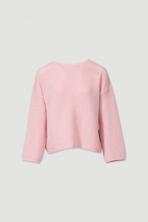 Pull en maille perfore