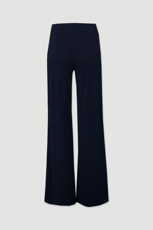 High-waisted knit palazzo pants