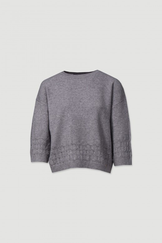 Knit sweater with textured detail